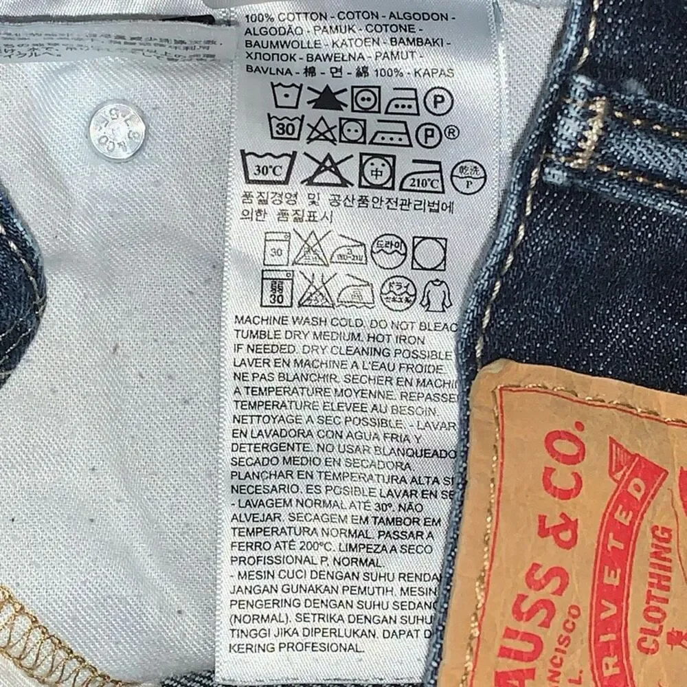Levi's 514 Men's Size 36x32 Blue Denim Straight Leg Relaxed Jeans Cut‎ Hems